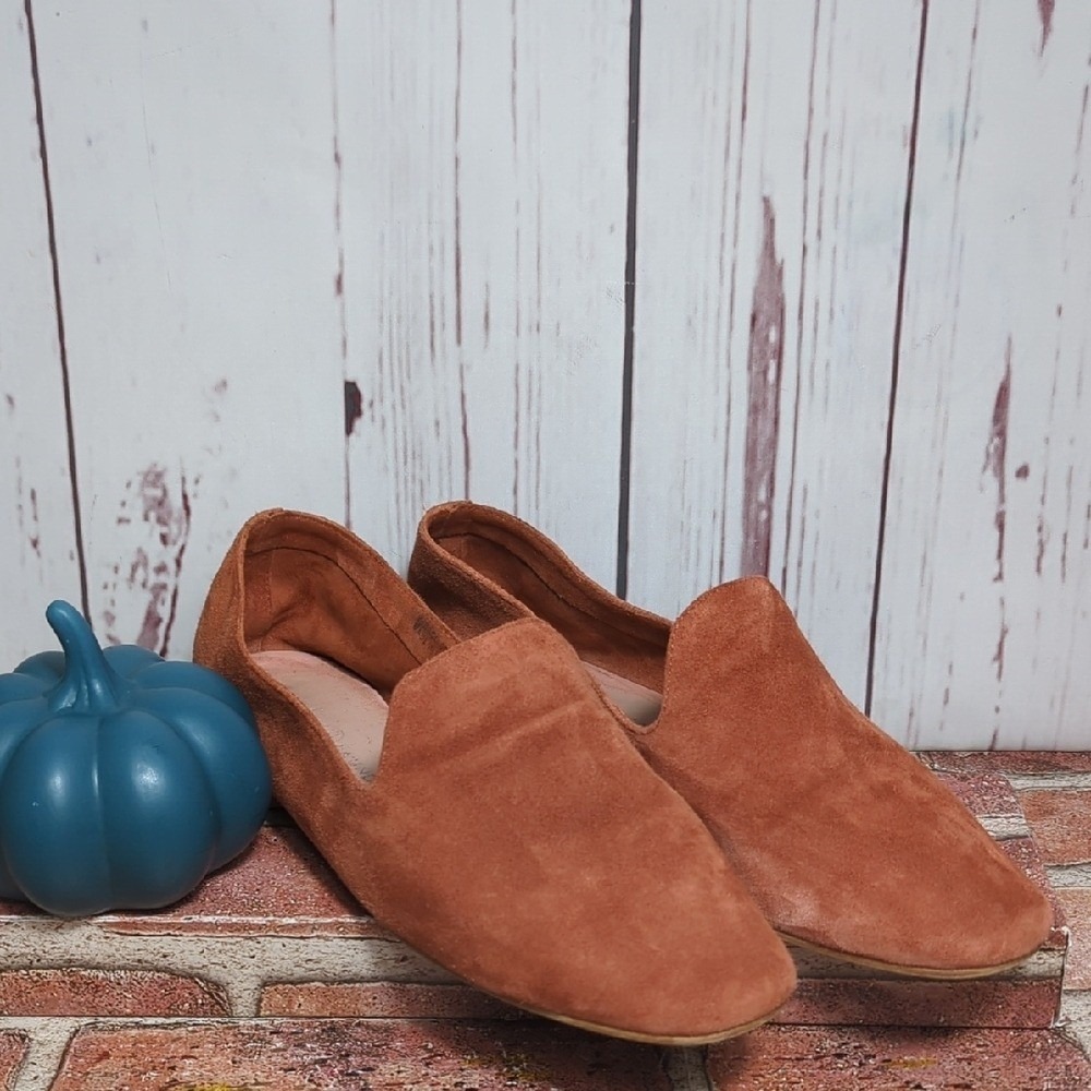 Chinese Laundry Burnt Orange Rust Suede Loafers Flats Fall Boho Women's Size 7.5 - Picture 2 of 16